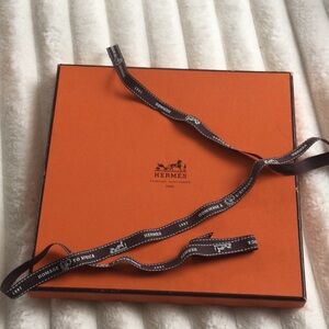 Vintage Hermès Orange Gift Box with Ribbon